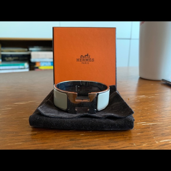 Hermès White Clic Clac GM Bracelet